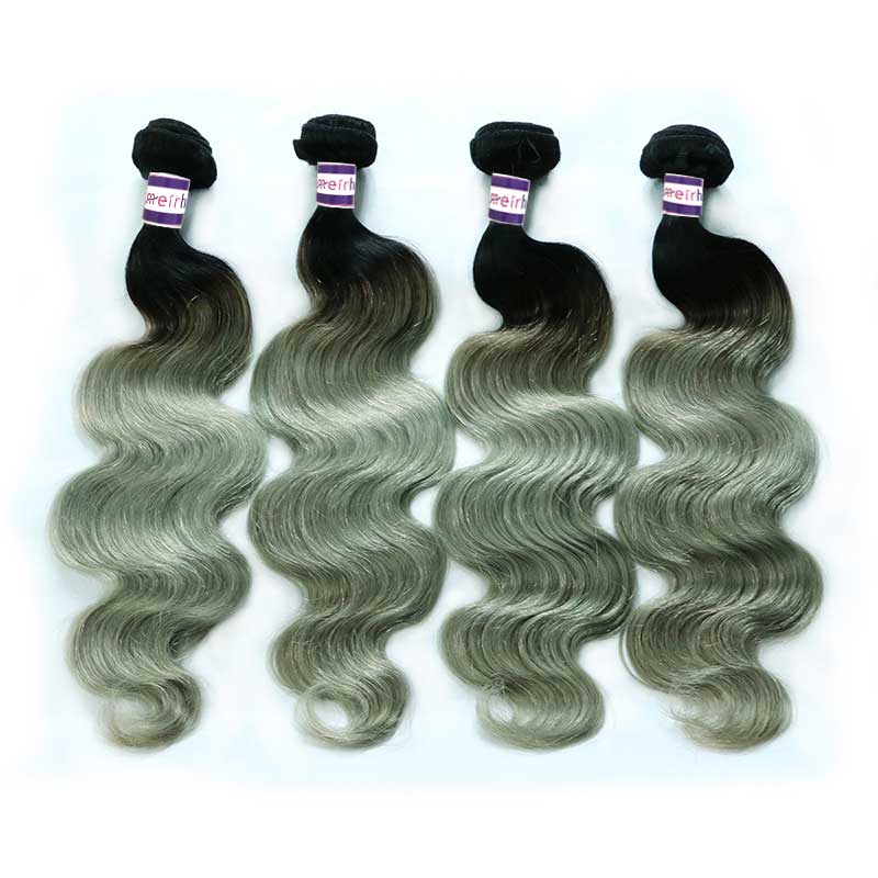 Ombre Brazilian Body Wave Hair 1B/Gray